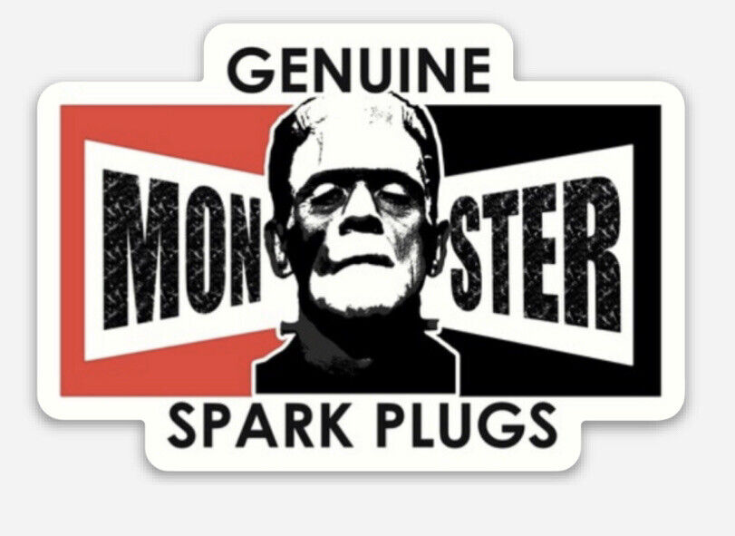Frankenstein Genuine Monster Spark Plugs Vinyl Sticker Decal