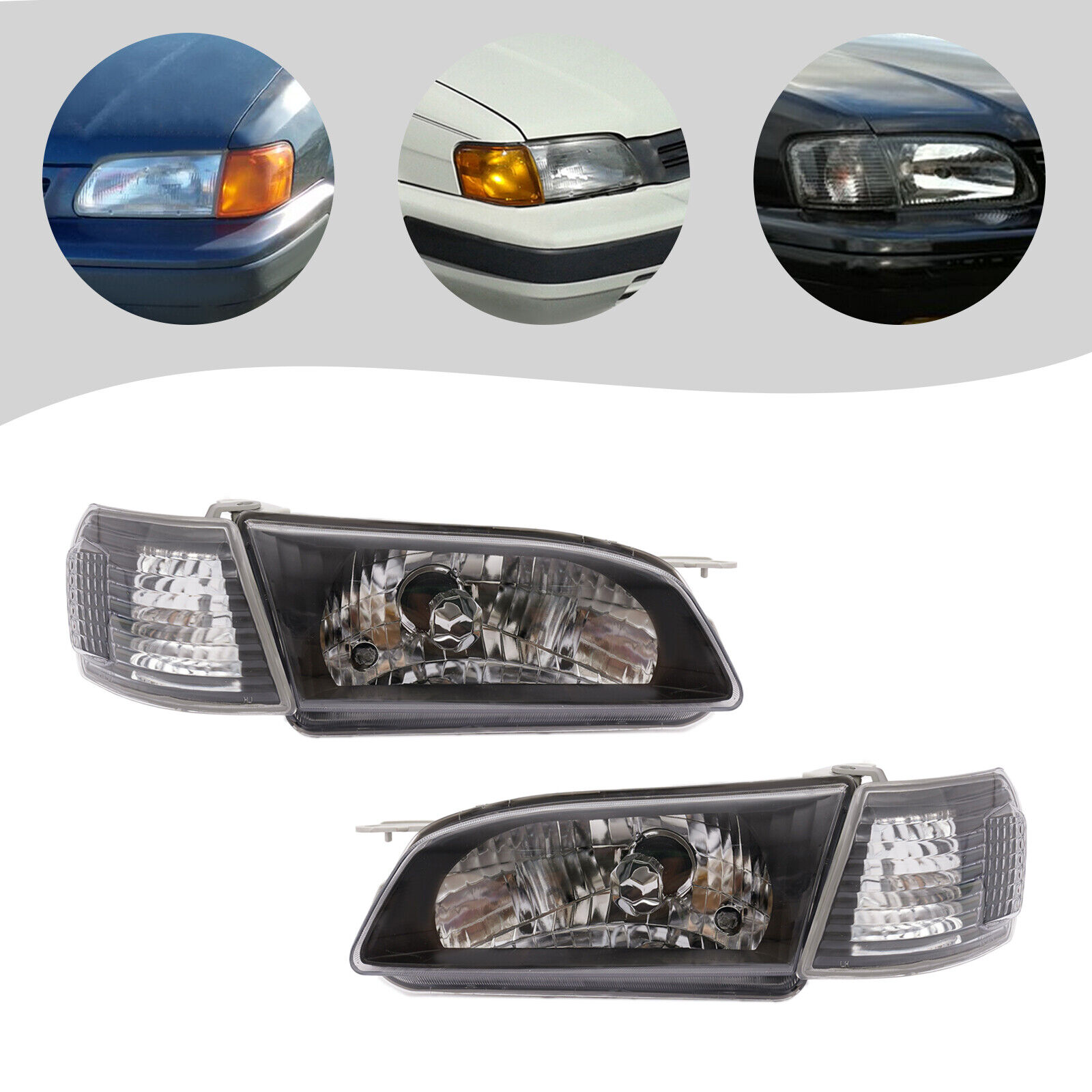 Left+Right Side Headlights For 95-99 Toyota Tercel 81150-16770,81110-16770 OEM #