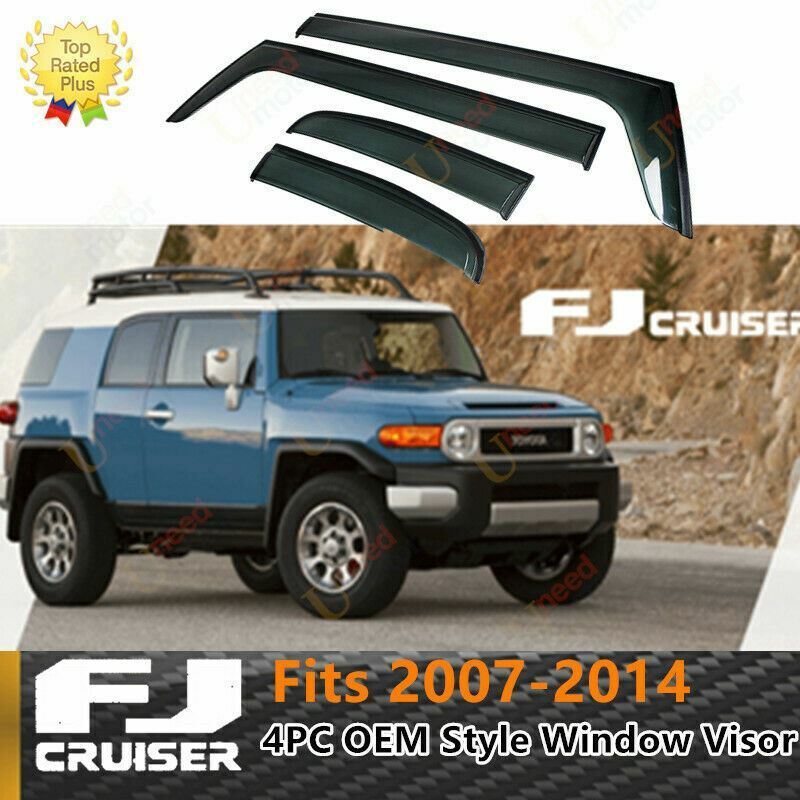 Window Visor Rain Wind Deflector Guard Vent Tinted For Toyota FJ Cruiser 2007-14