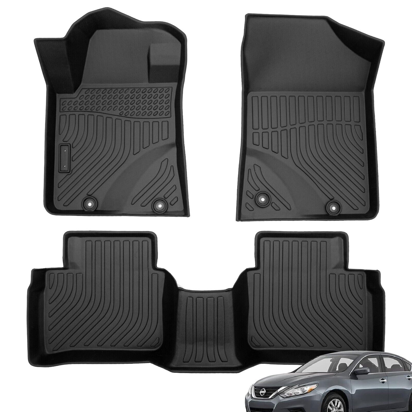 Fit 2013-2018 Nissan Altima Floor Mats All Weather 3D TPE Odorless Heavy Duty