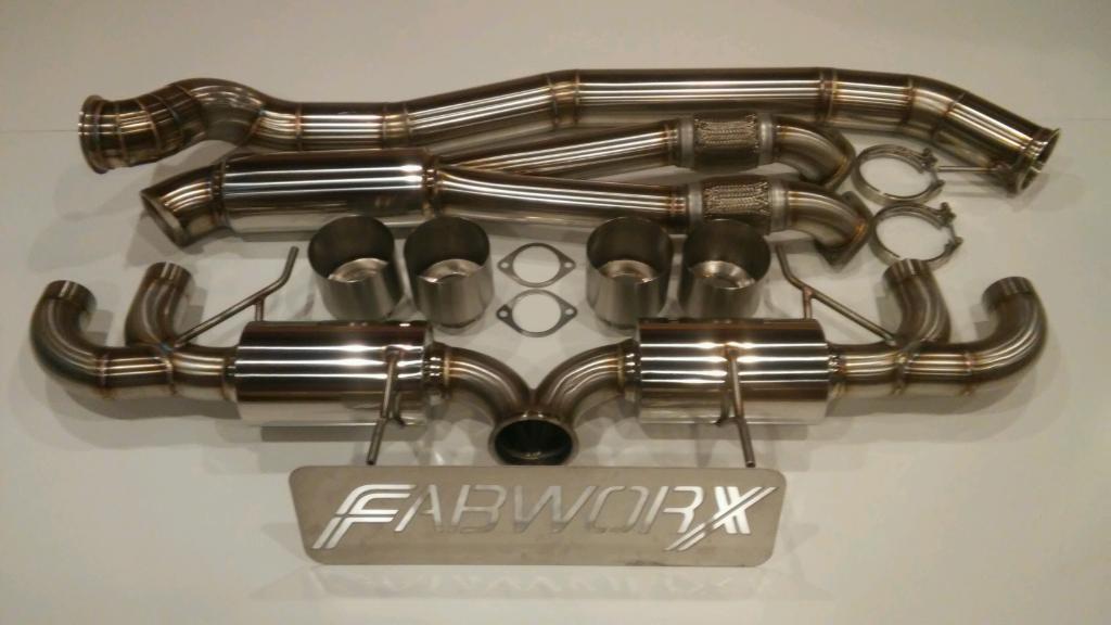 FABWORX 102mm R35 GTR Outlaw series Race muffled exhaust USA MADE 304 stainless 