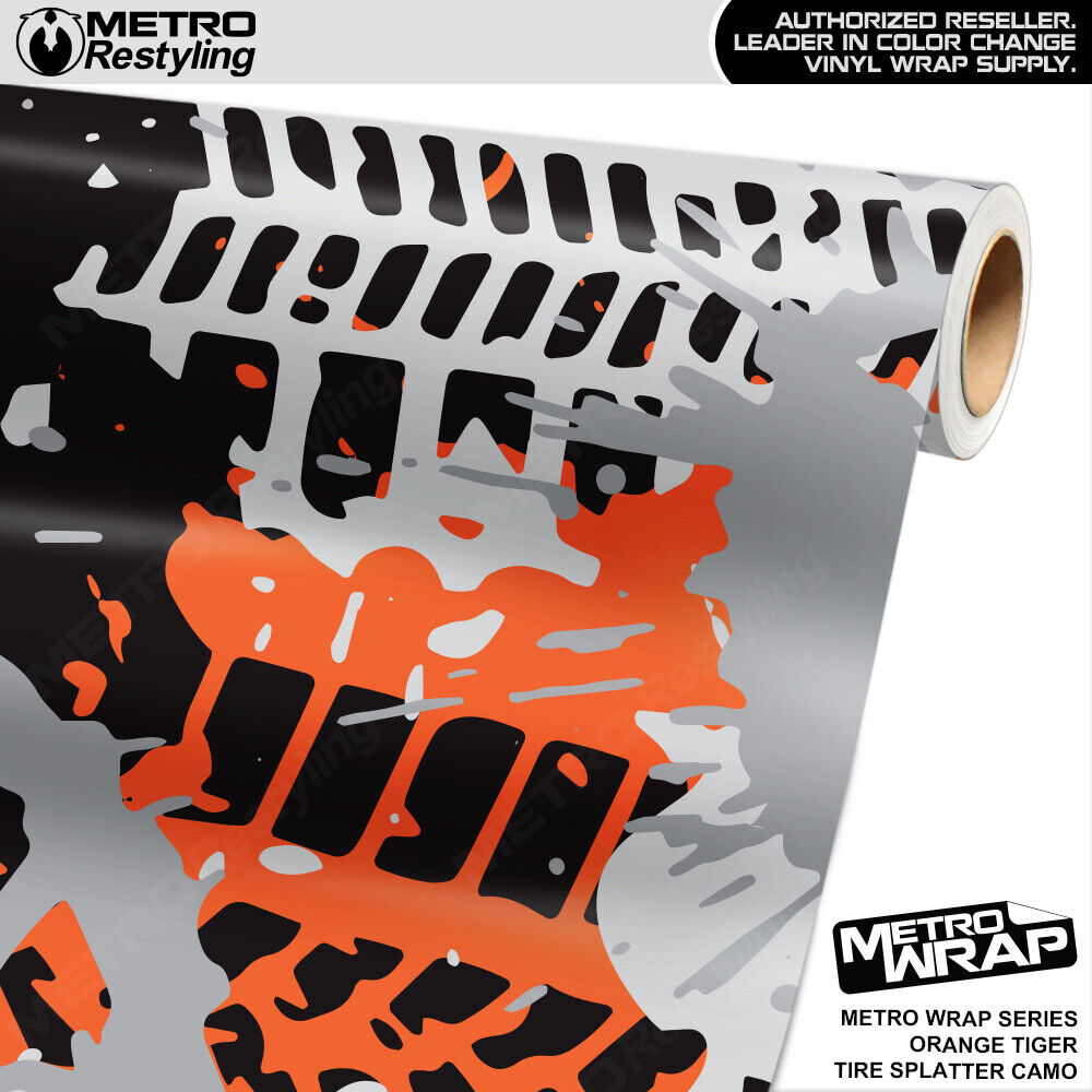 Metro Wrap Tire Splatter Orange Tiger Premium Vinyl Film