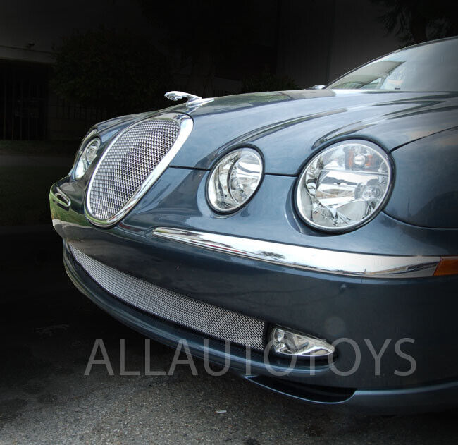 Jaguar S-Type TOP Insert & Lower Bumper Mesh Grille Grill Set 1999 through 2004 