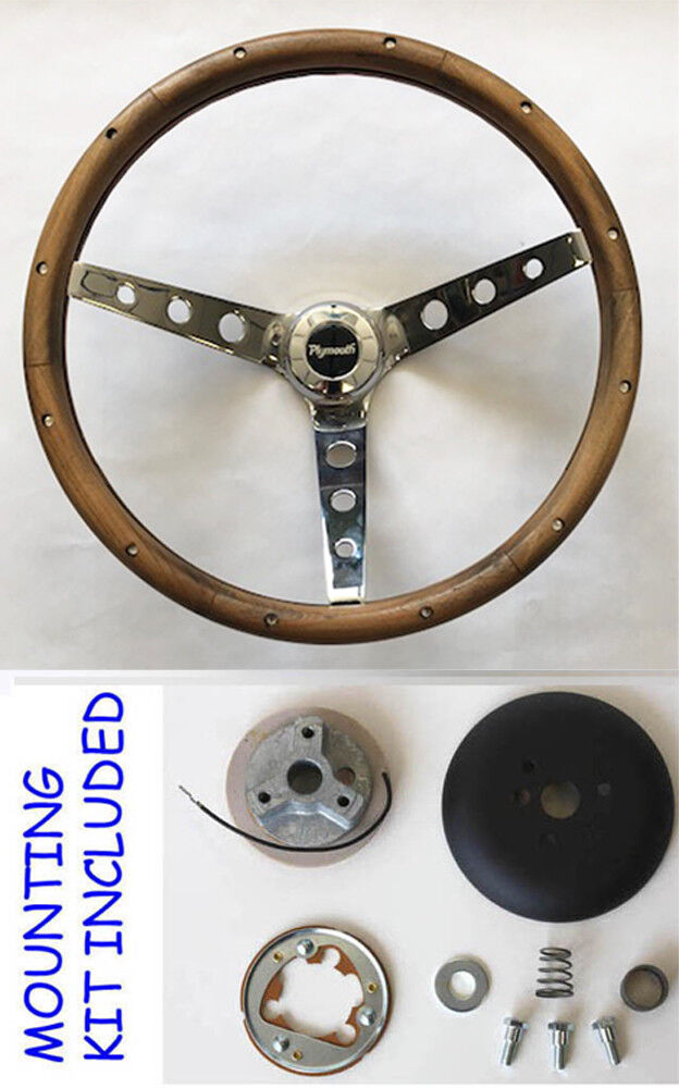 Fury Scamp Duster Cuda GTX Road Runner Wood Steering wheel walnut 15
