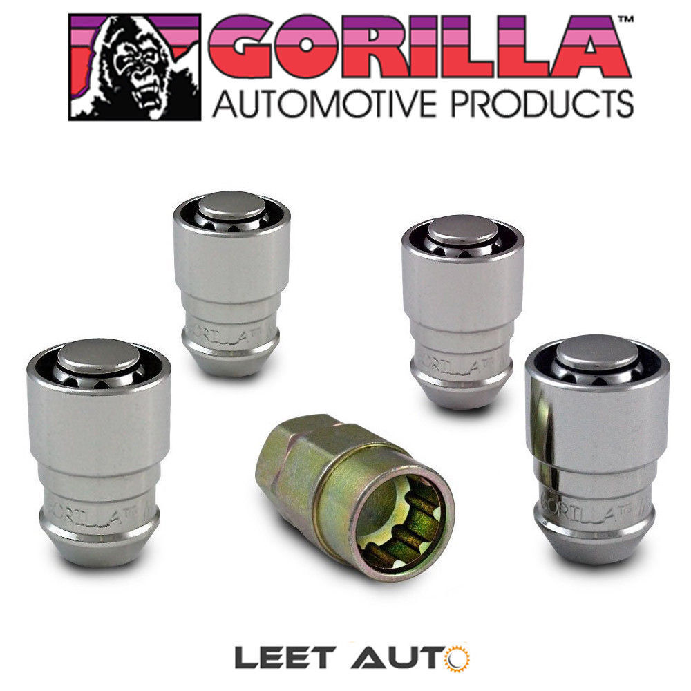 Gorilla Guard Wheel Locks, 12mm x 1.50 Thread, Bulge Acorn, Chrome, 12x1.5 61631