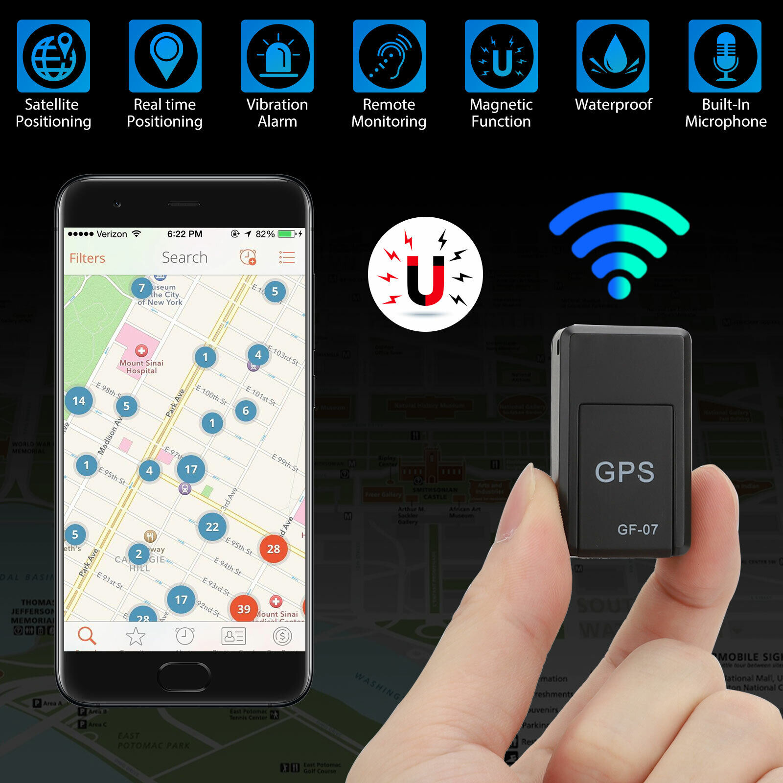 GF07 Mini Magnetic GPS Tracker Real-time Car Truck Vehicle Locator GSM GPRS USA