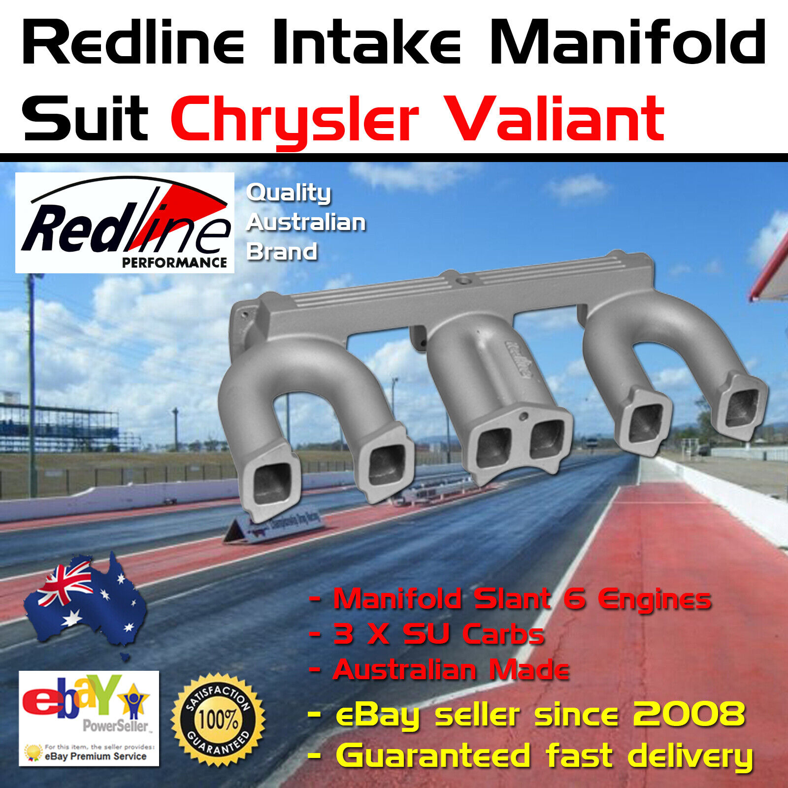 New Intake Inlet Manifold Fits Chrysler Valiant Slant 6 Engines 3 X SU Carbs