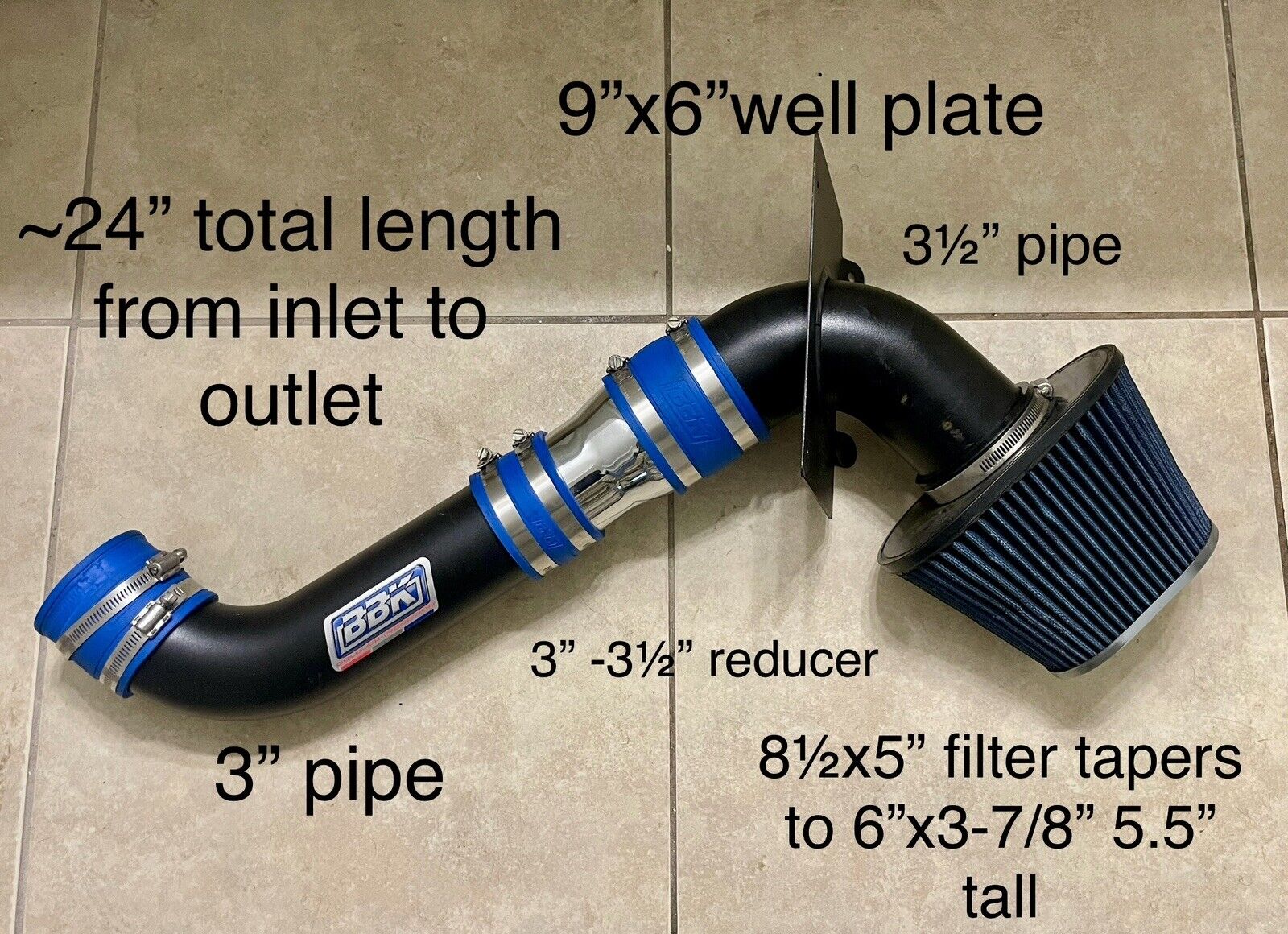 BBK 15575 Ford Mustang 5.0 Cold Air Intake Kit With 1558 Adapter Non MAF 86-88