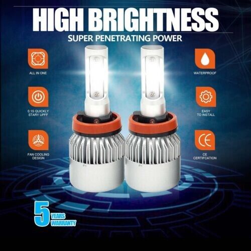 H11 LED Headlight 6000K 2018 2240W 336000LM Kit Low Beam Bulbs High Power
