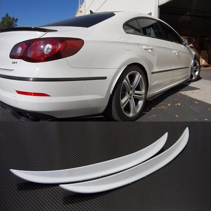 Pair White Carbon Wrap Wide Body Fender Flares Lip For Dodge Wheel Wall Panel