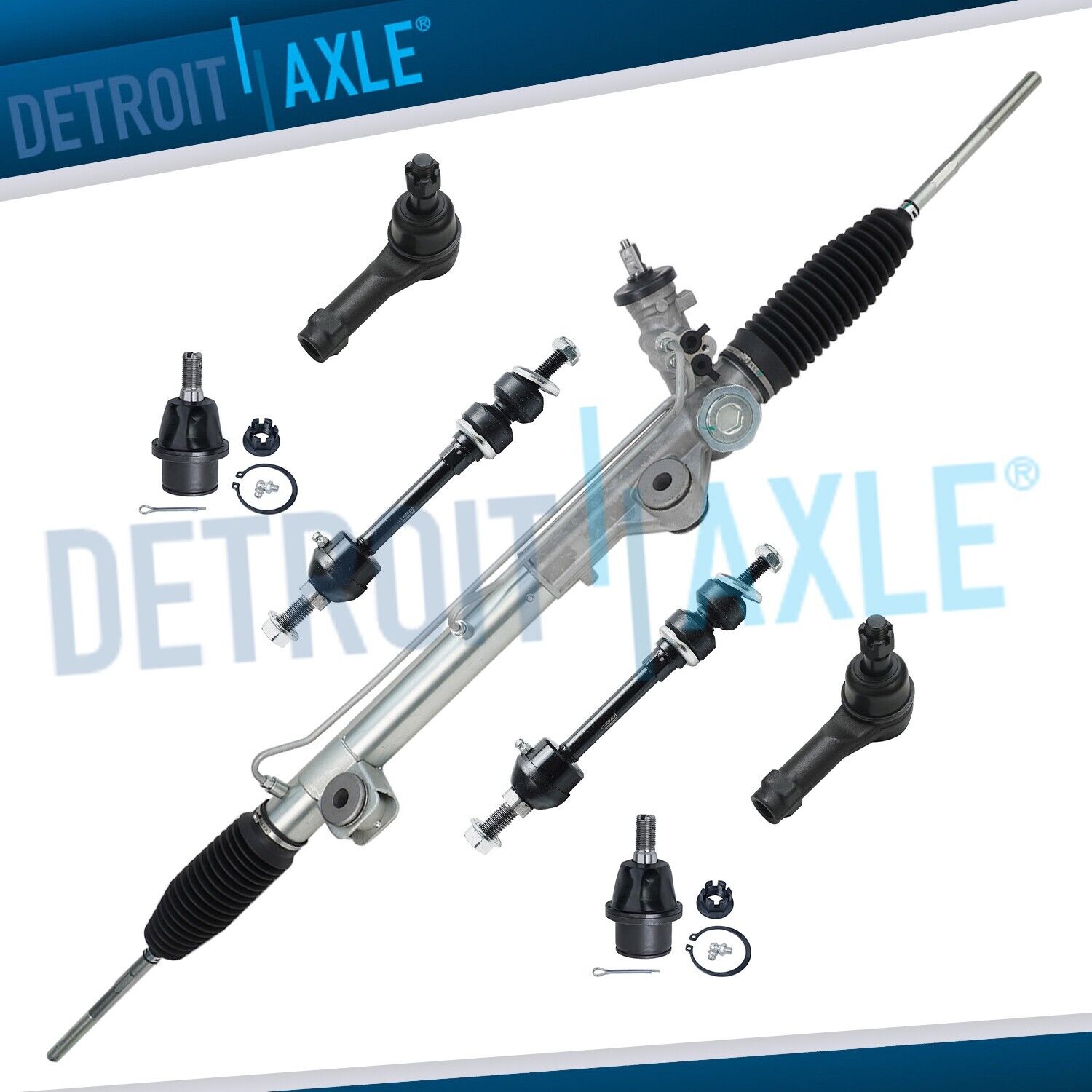 7pc Rack and Pinion + Tie Rod + Ball Joint + Sway Bar for Ford F-150 Mark LT 4WD