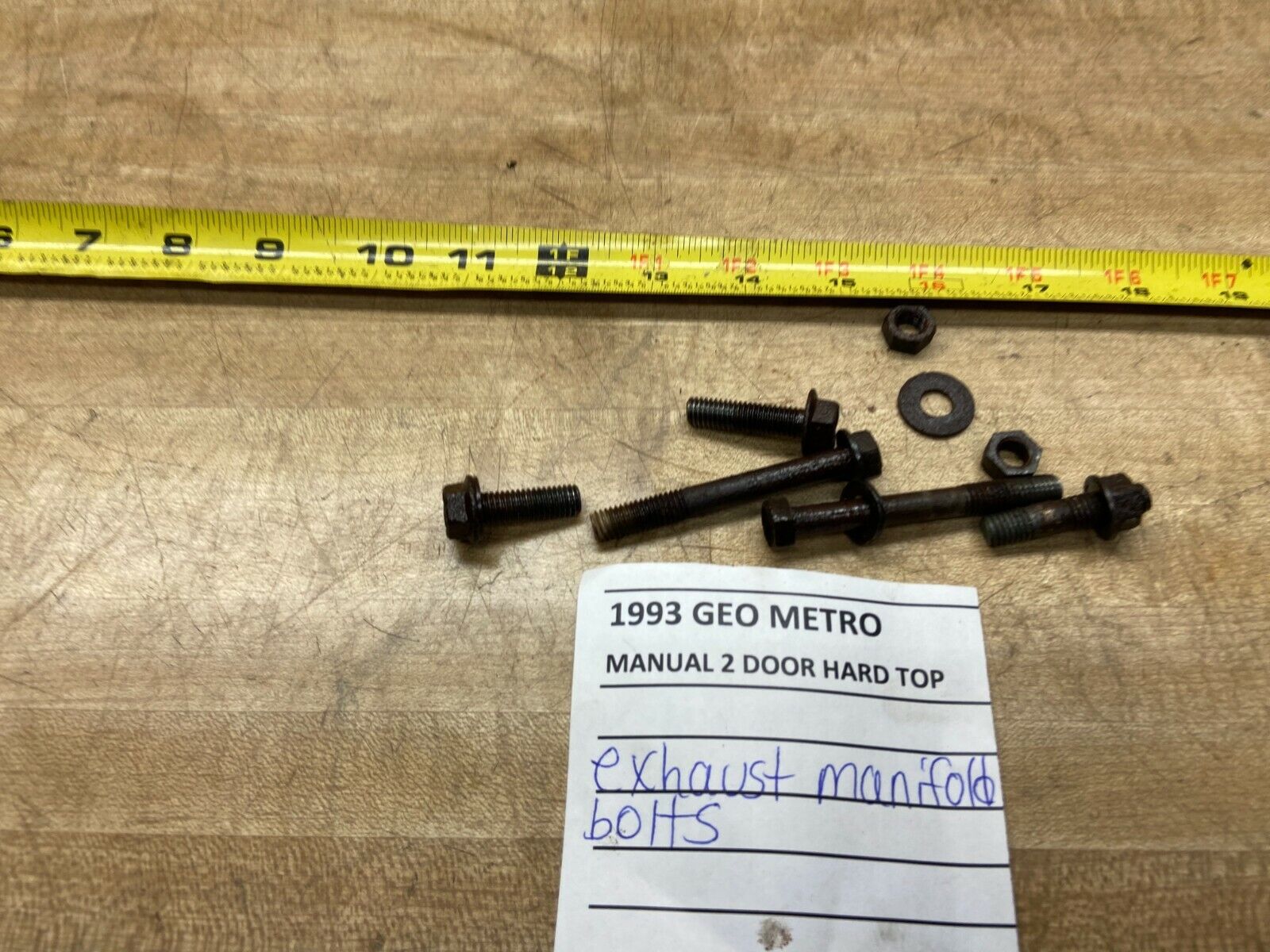 1989-1994 GEO METRO EXHAUST MANIFOLD BOLTS/NUTS