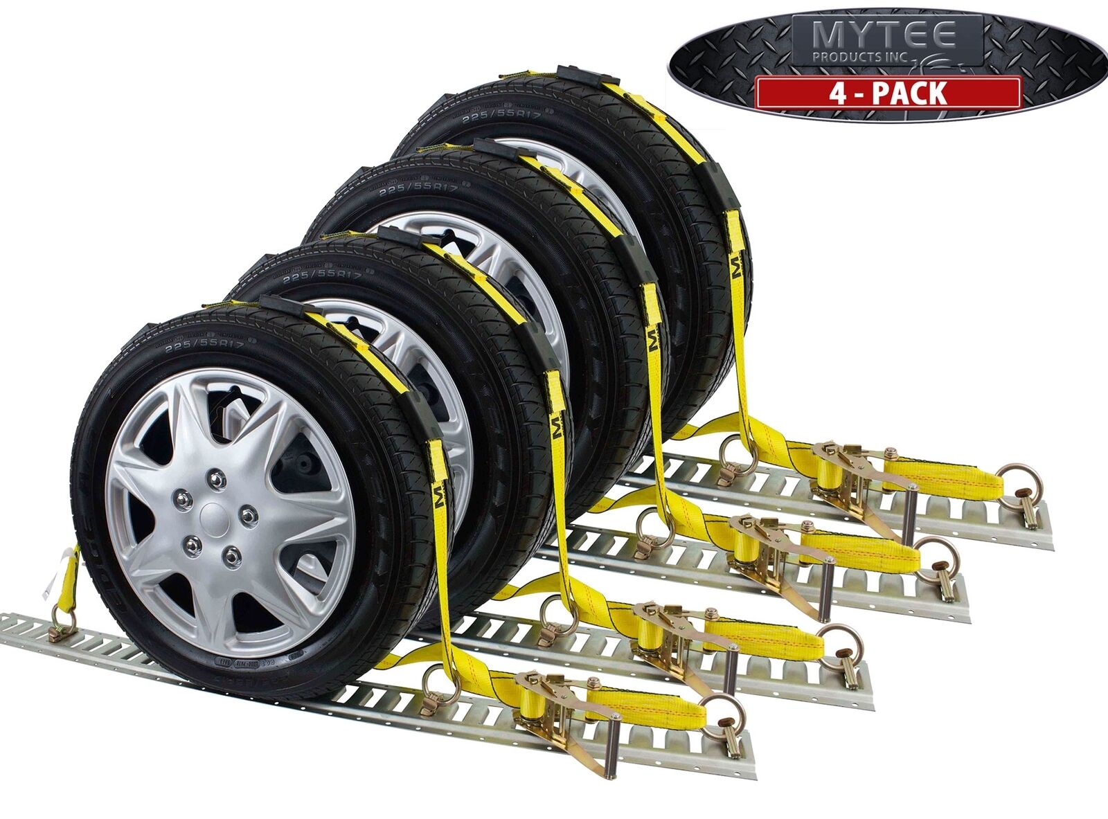 (4 Pack) Over the Tire Wheel Strap w/ E-Track Fittings 2\