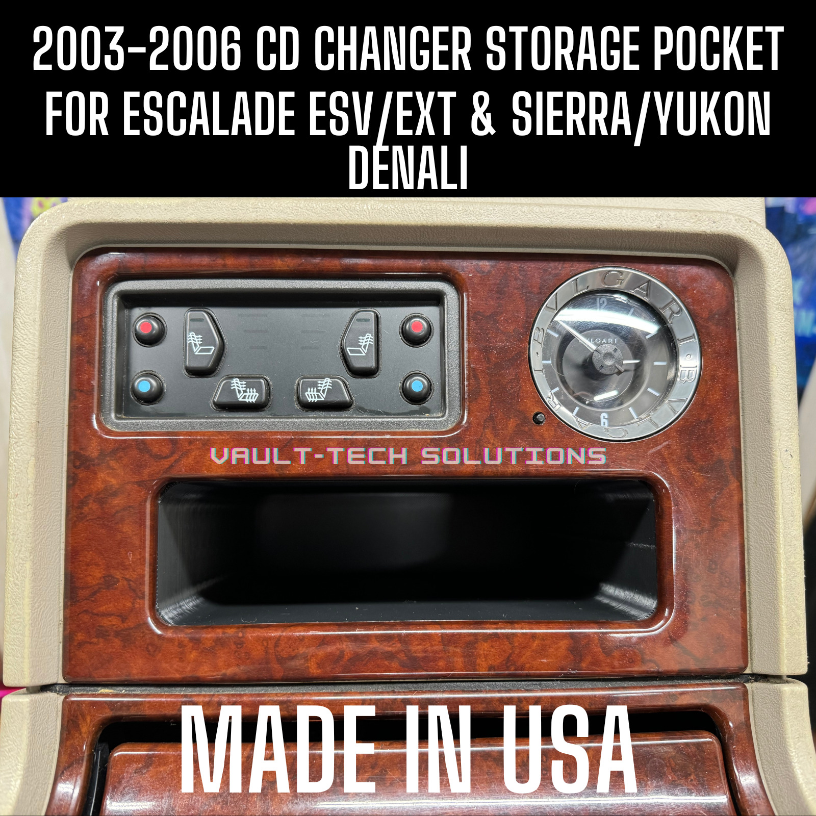 2003-2006 Escalade ESV EXT Sierra Yukon Denali CD Changer Pocket Storage Cubby