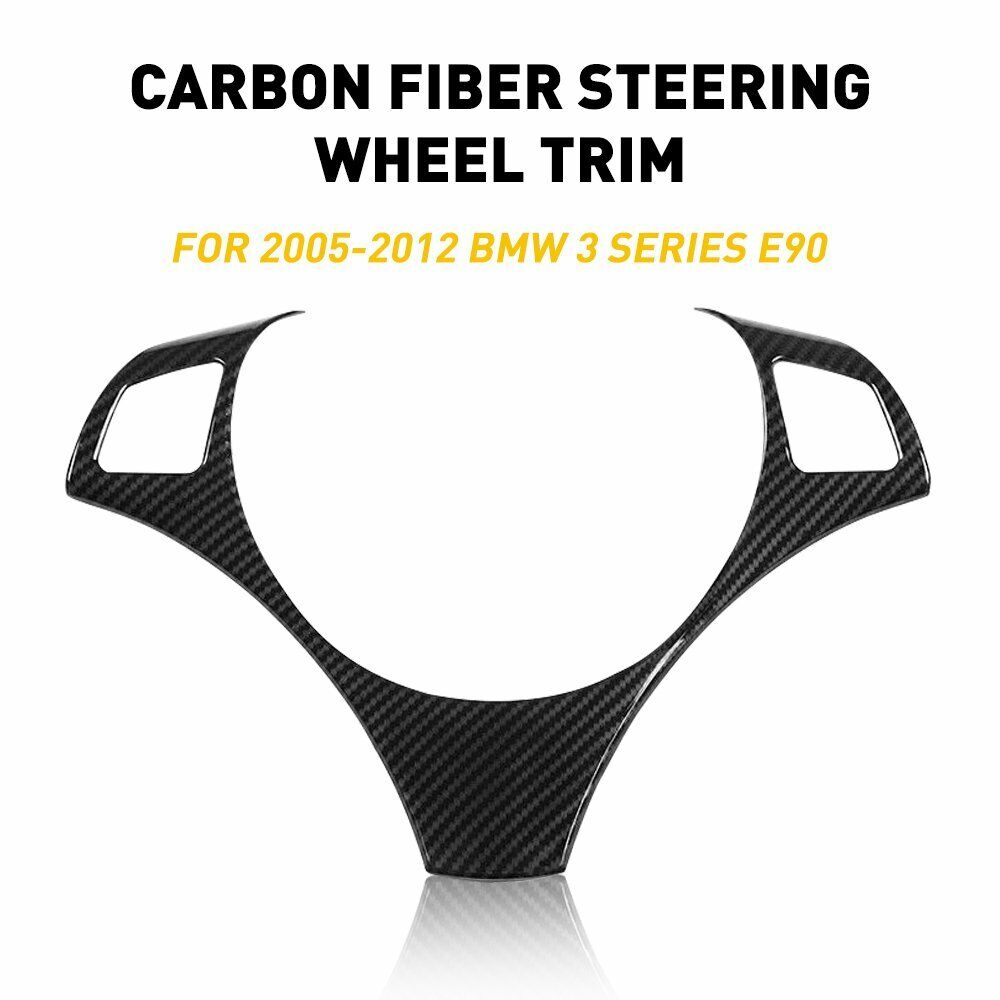 Steering Wheel Frame Cover Decor Trim For BMW 3Series E90 E92 05-12 Carbon Fiber
