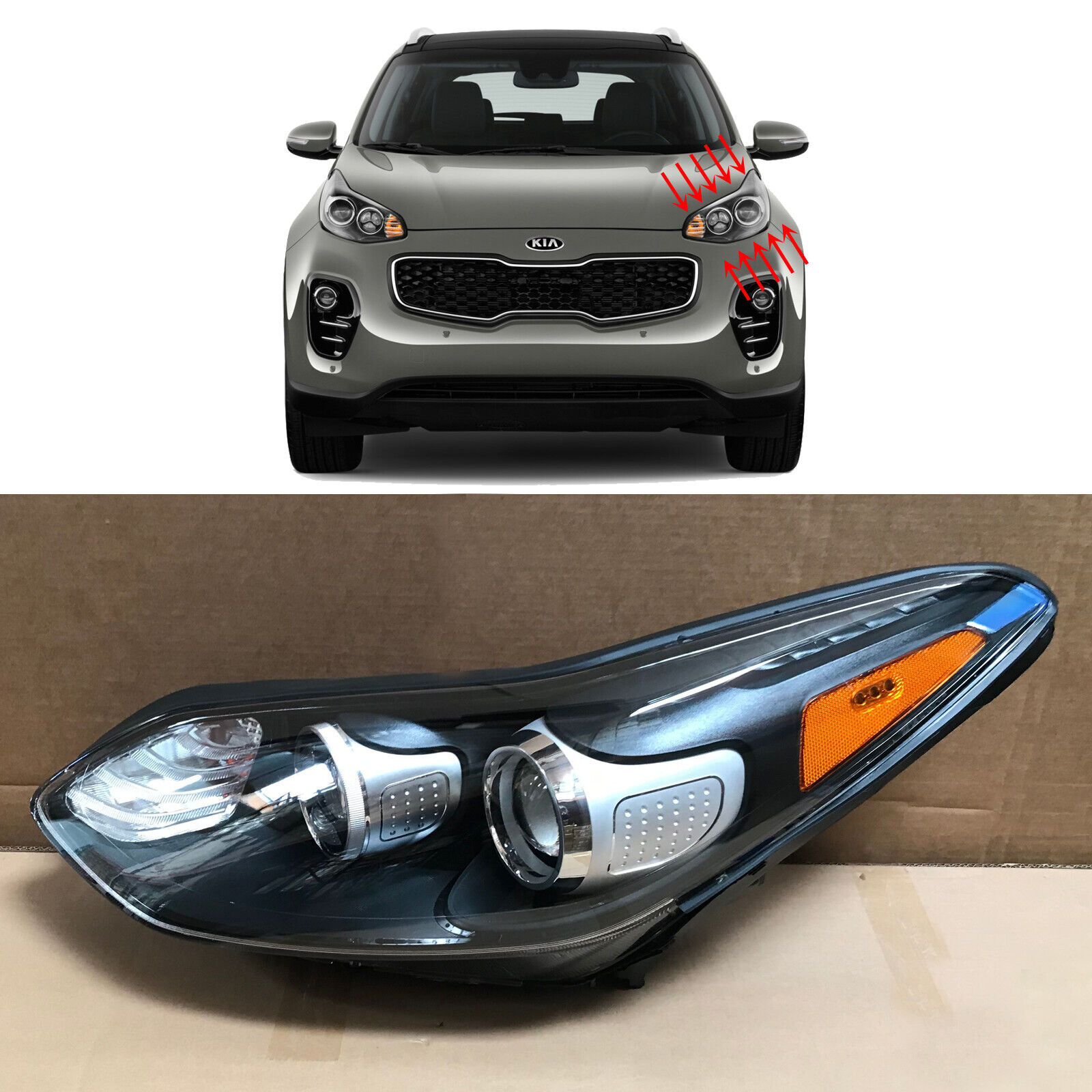 Headlight Replacement for 2017 2021 Kia Sportage 92101-D9110 Left Driver Side LH