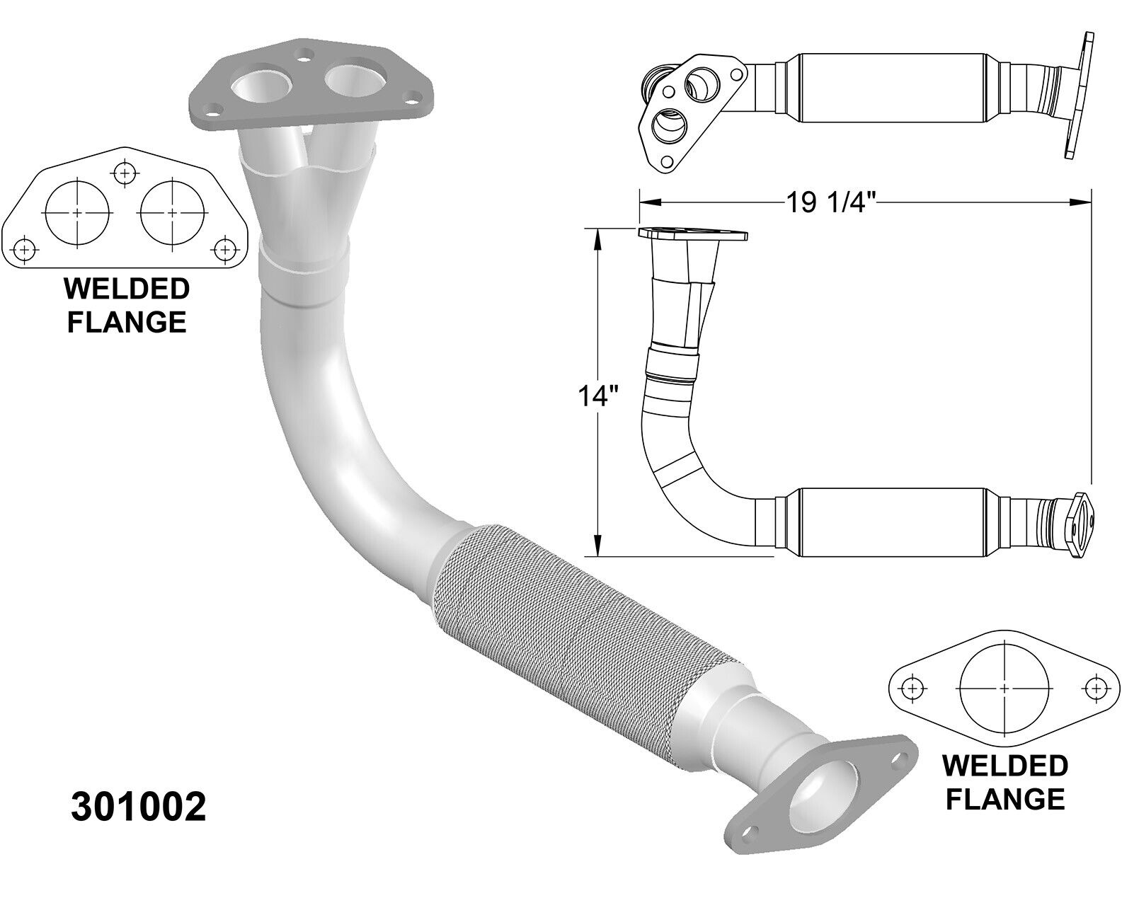 Exhaust Pipe for 1988-1989 Mazda MX-6