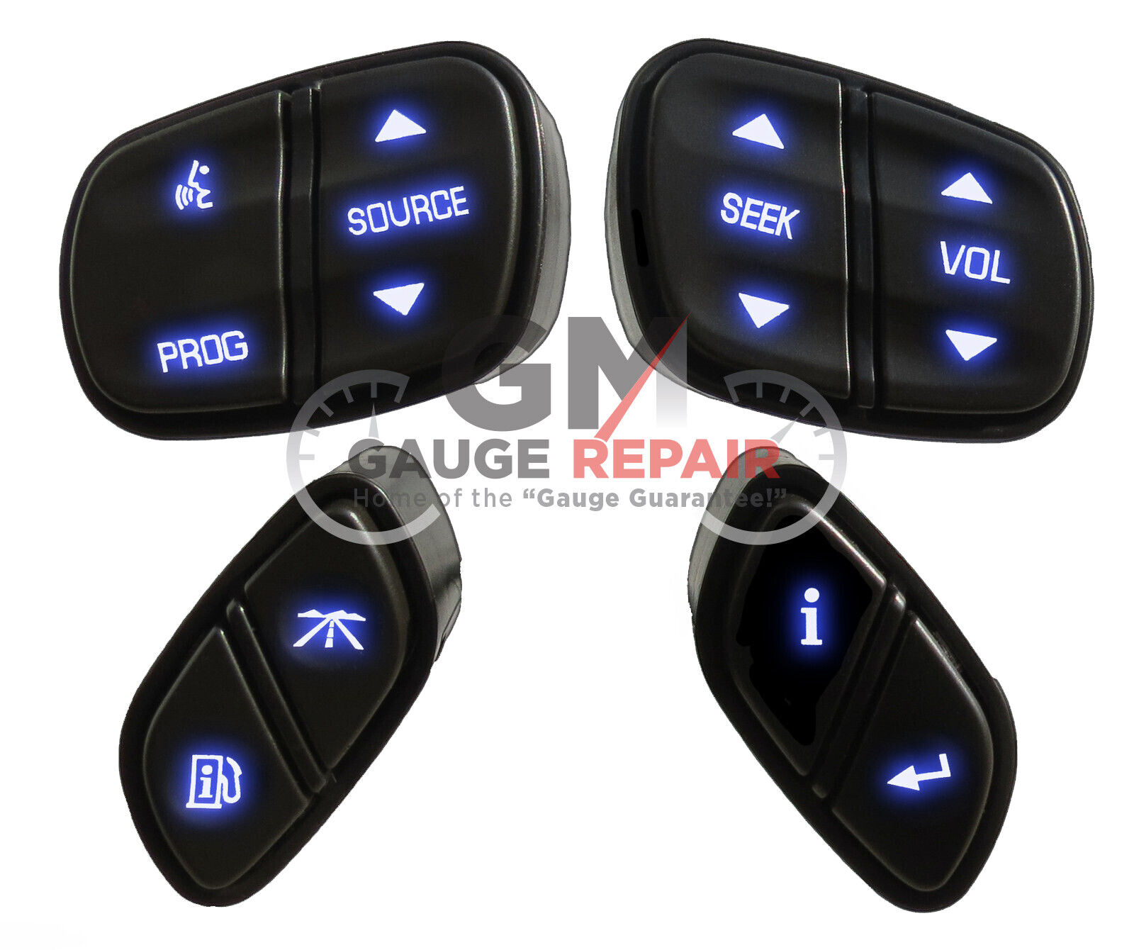 GM Chevrolet Steering Wheel Buttons Switches Controls Blue LED Backlighting Set