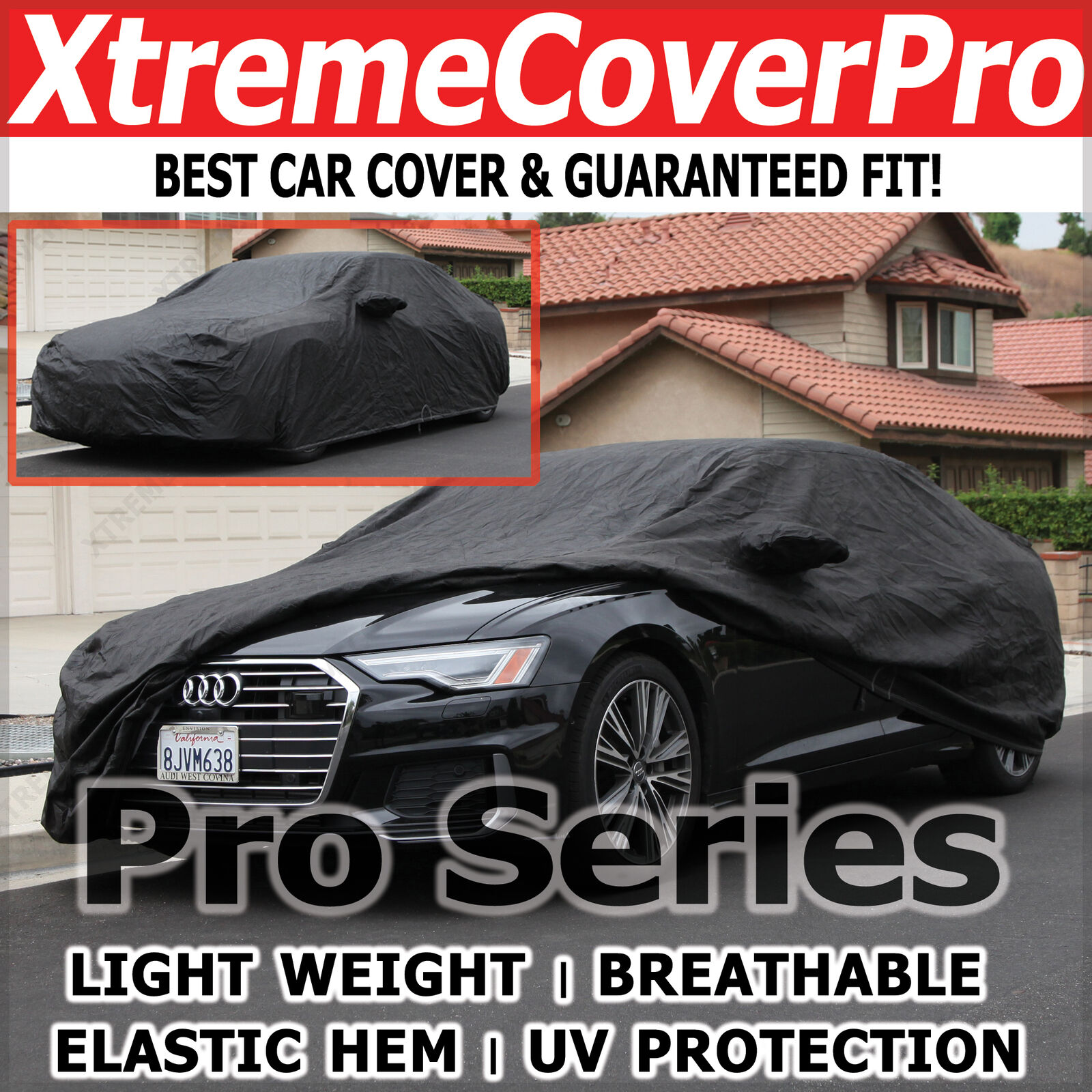 2015 AUDI A5 S5 RS5 Breathable Car Cover w/Mirror Pockets - Black