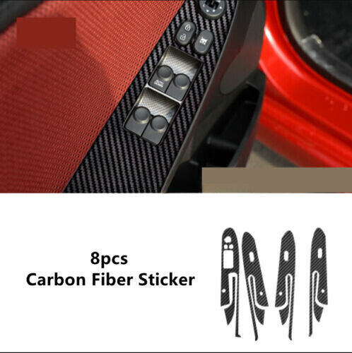 Carbon Fiber Sticker Window Lift Switch Panel trim For Hyundai Accent 2012-2017