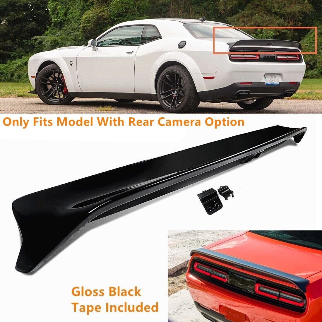 Fit Dodge Challenger 08-20 CameraOption Hellcat Redeye Style Trunk Spoiler Paint