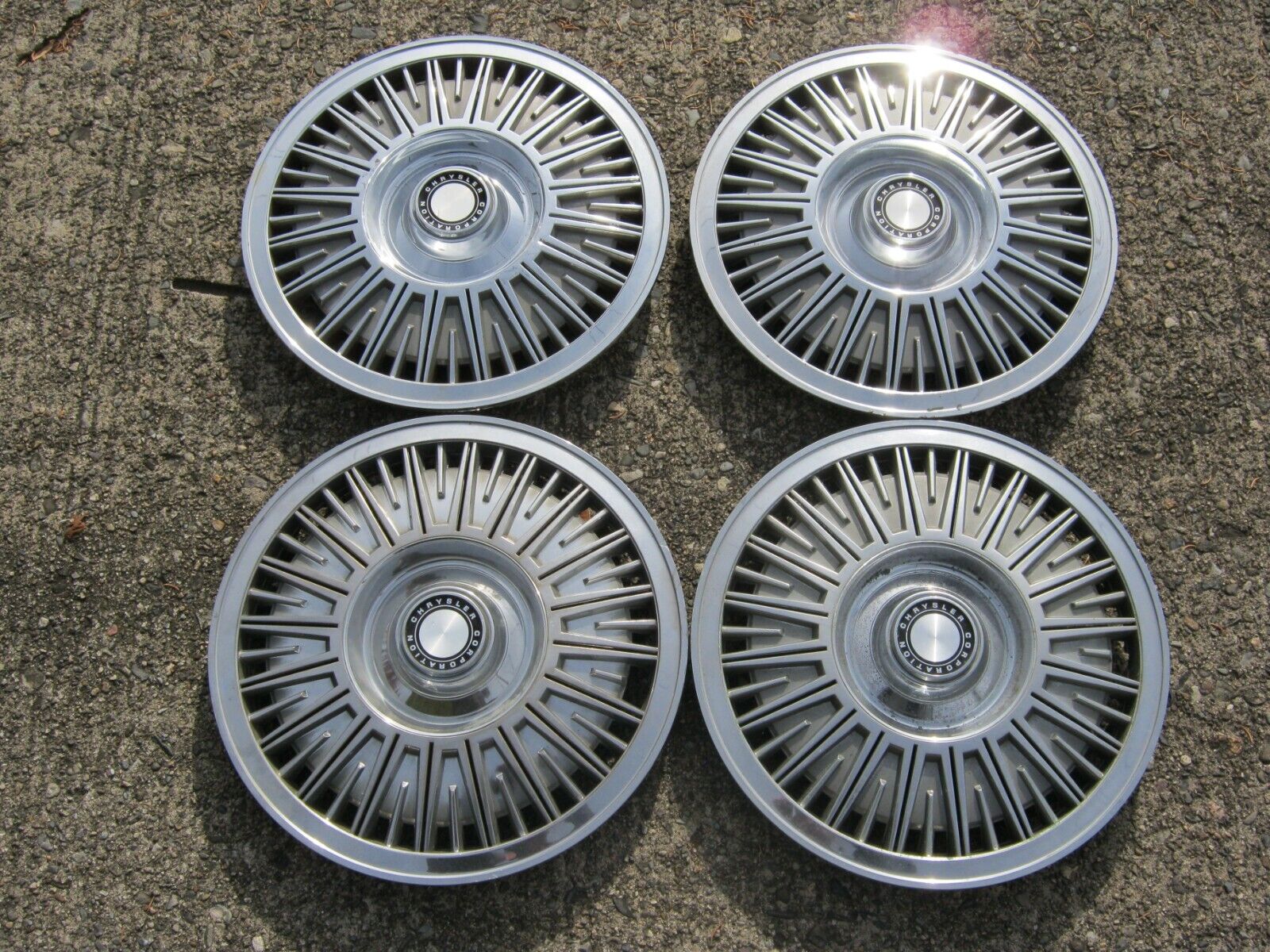 Factory 1981 1982 Plymouth Reliant Dodge Aries 14 inch hubcaps wheel covers nice