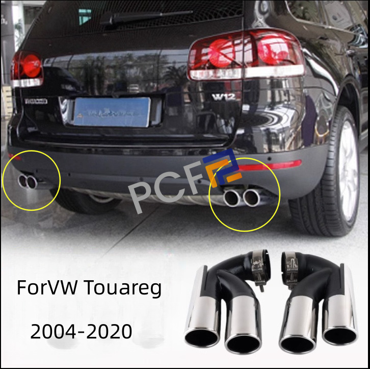 Dual Outlet Exhaust Tip Tail Muffler Tip For 04-2020 VW Touareg Stainless Steel