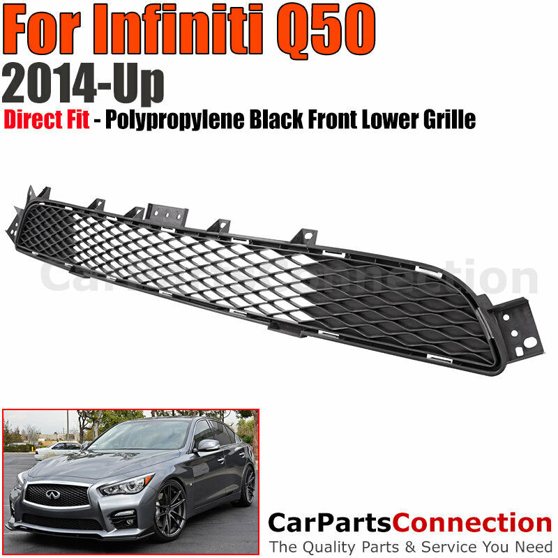 For 2014-2017 Infiniti Q50 Front Bumper Lower Mesh Sport Grille OE Style Black
