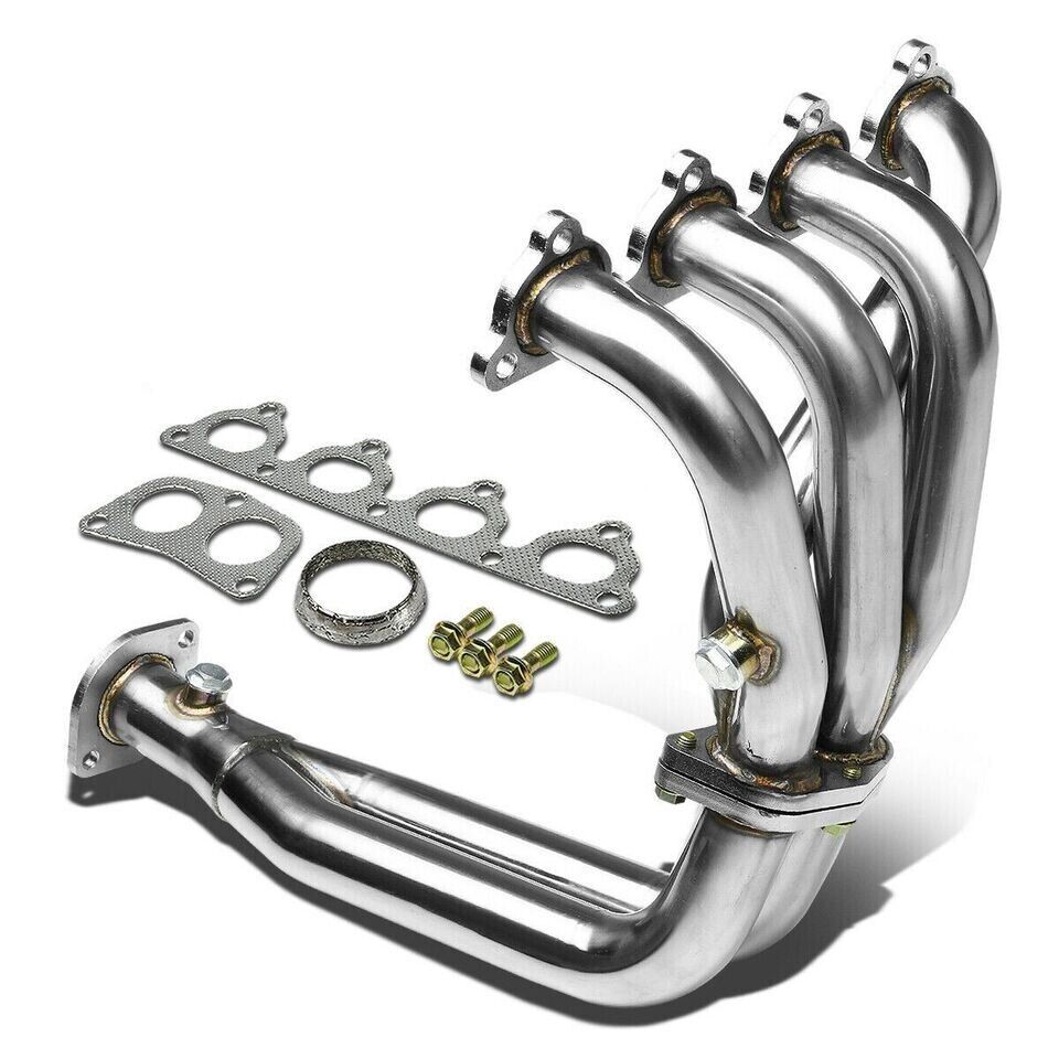 FLASHARK FOR 88- 00 HONDA CIVIC CRX DEL SOL D-SERIES l4 STAINLESS HEADER EXHAUST