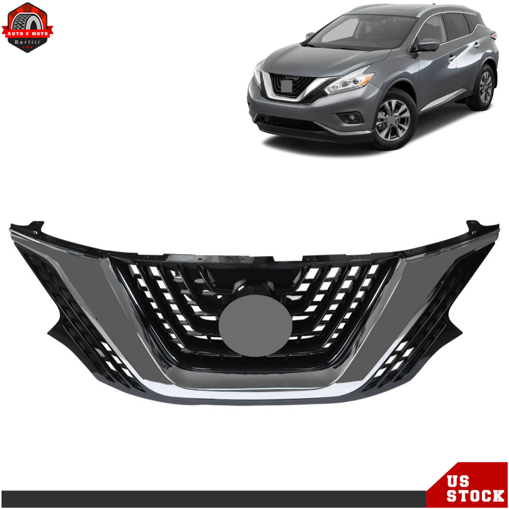 Fit For 2015 2016-2018 Nissan Murano Front Bumper Upper Grille Black Mesh Grill