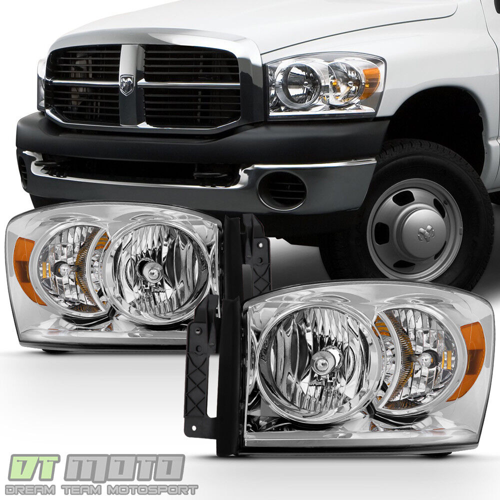 2006-2008 Dodge Ram 1500 07-09 2500 3500 Headlights Replacement Lamps Left+Right