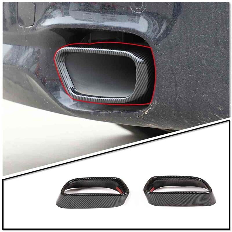 Carbon Fiber Look Rear Exhaust Muffler Tip Tail Pipe For BMW X5 F15 X6 2014 -18