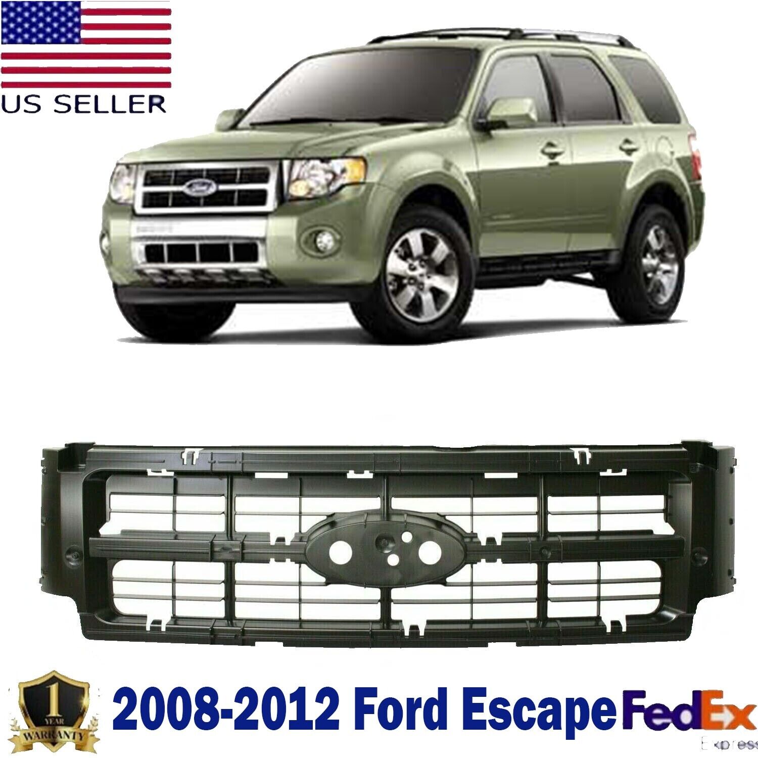 Front Grille Reinforcement Header Panel Plastic For 2008-2012 Ford Escape.