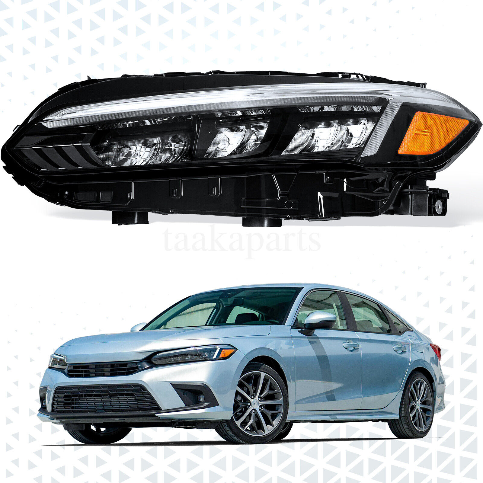 LED Headlight Headlamp Driver Left LH For 2022 2023 Honda Civic Sport Touring
