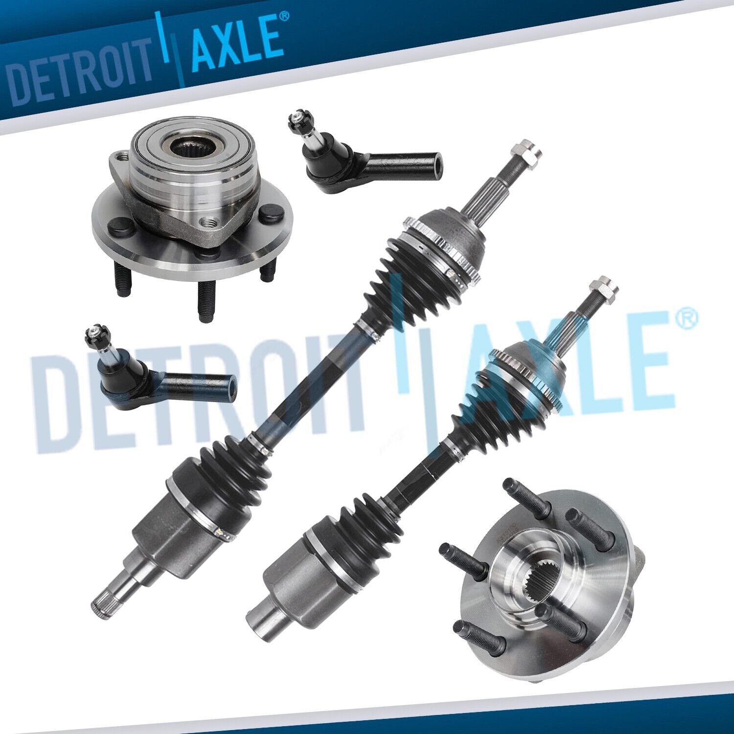 Front CV Axle Shaft w/ABS Wheel Bearing Tie Rod for Taurus Sable AXOD AX4S Trans