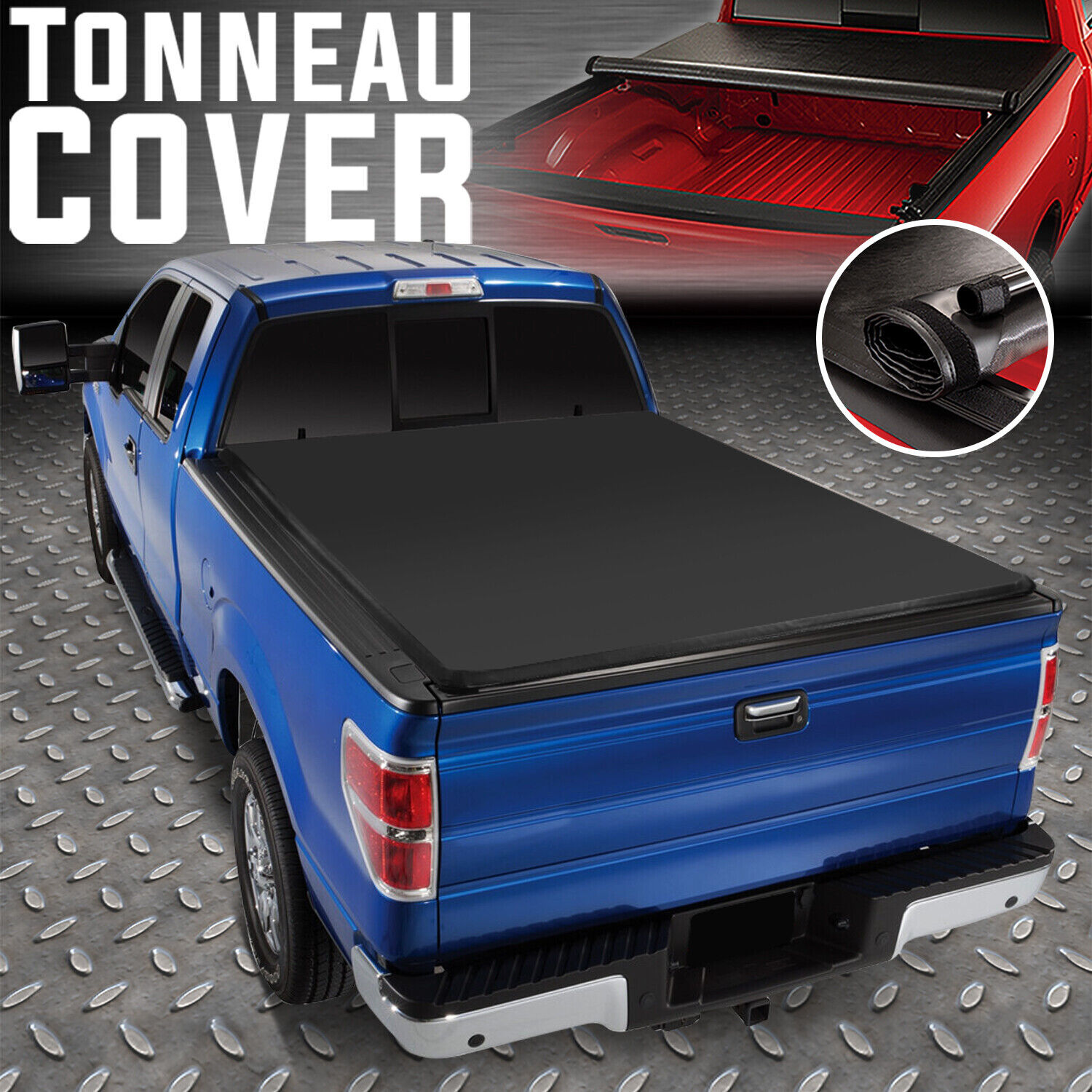 For 04-14 Ford F150 5.5Ft Fleetside Truck Bed Soft Vinyl Roll-Up Tonneau Cover