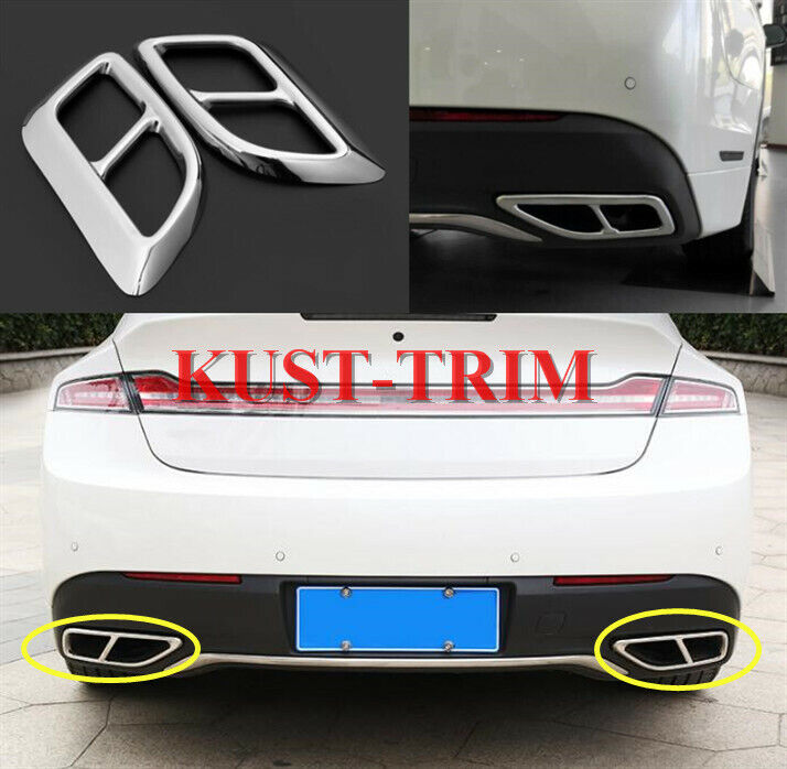 Fit For 2017-2020 Lincoln MKZ Stainless Exhaust Muffler Decorative Cover Trim