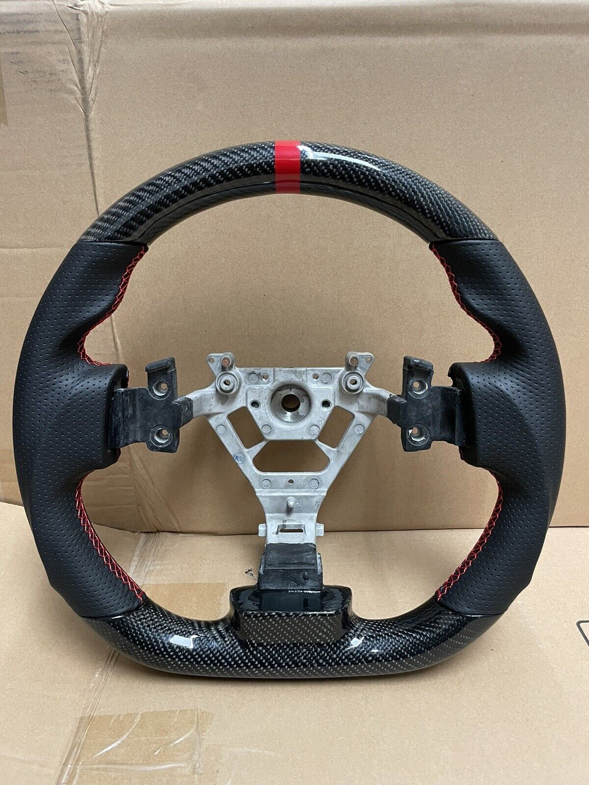 REVESOL Real Carbon Fiber Black Steering Wheel for 02-08 Nissan 350Z Fairlady Z