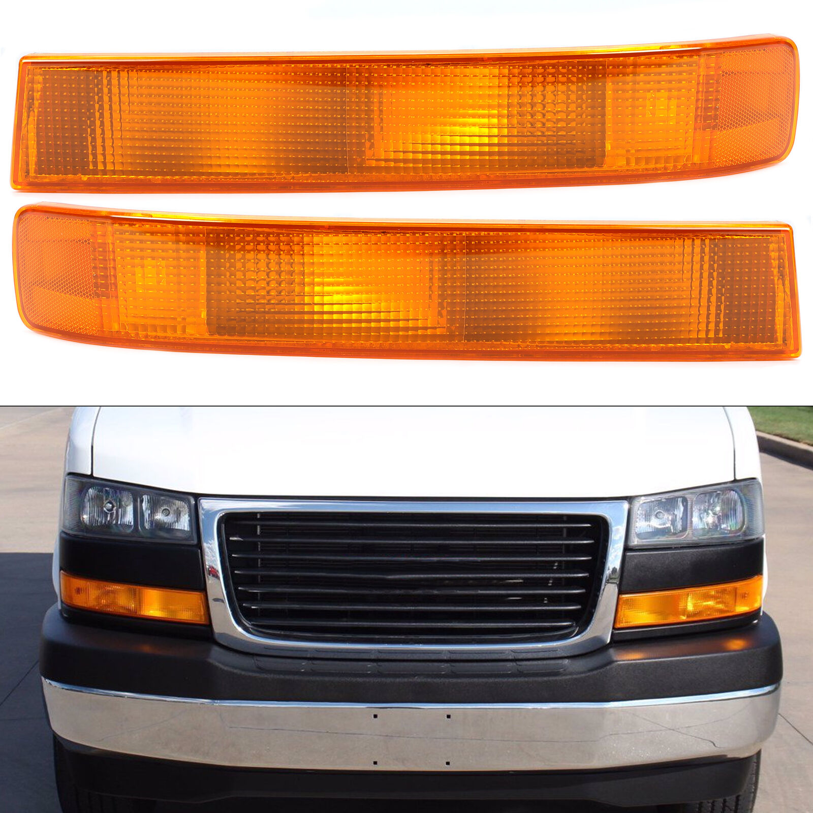 For Chevy GMC Express Van 03-23 Pair Directional Parking Light Turn Signal Lamp