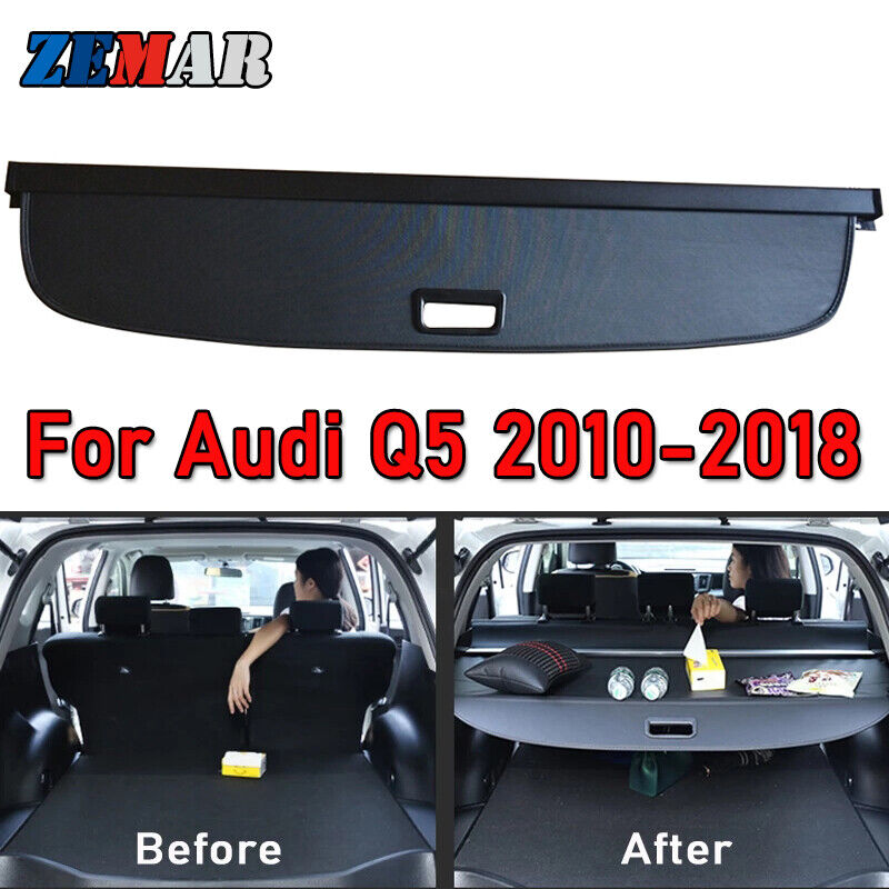 For Audi Q5 2010-2018 Rear Trunk Cargo Cover Screen Shade Security Shield Black