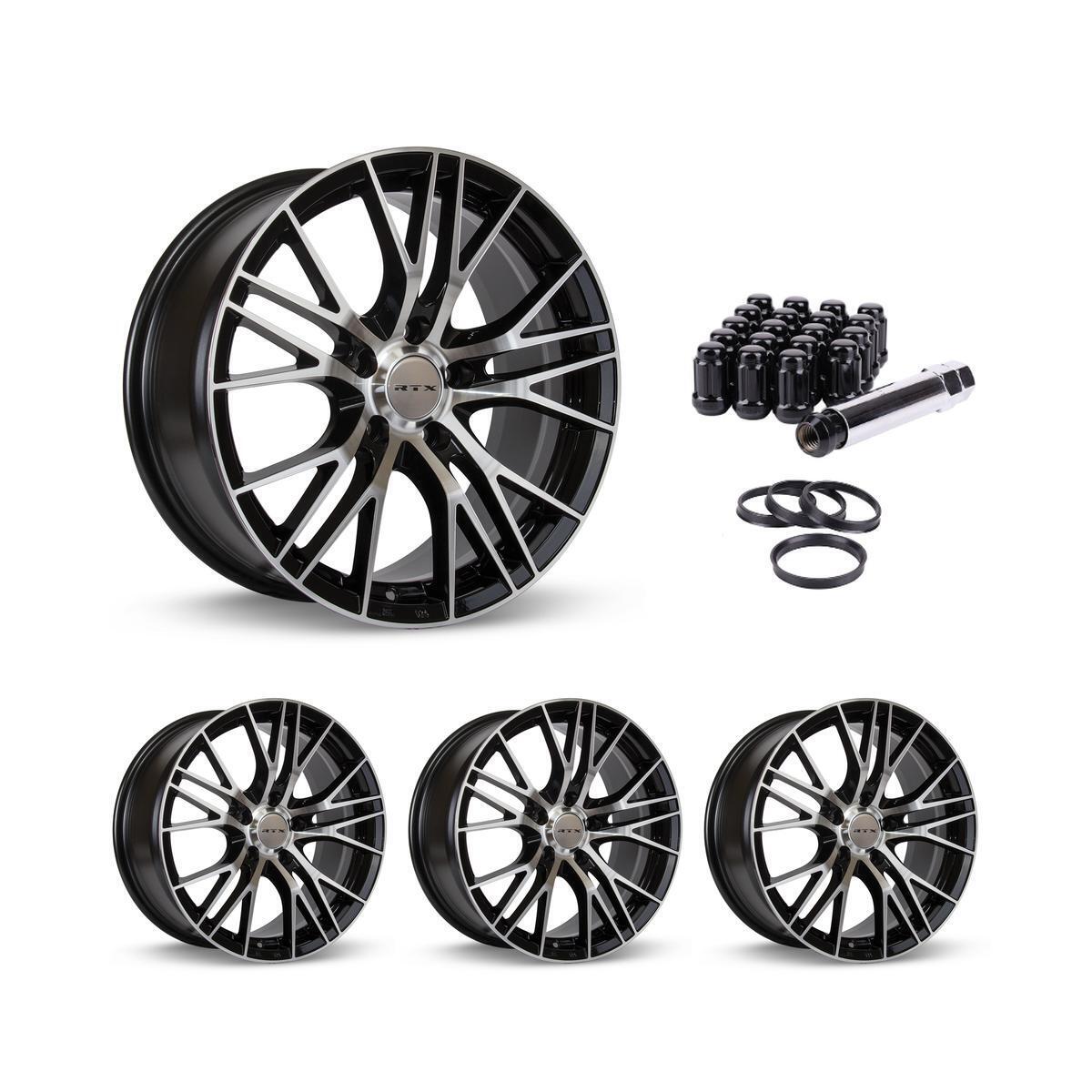 Wheel Rims Set with Black Lug Nuts Kit for 97-99 BMW 318ti P840556 18 inch