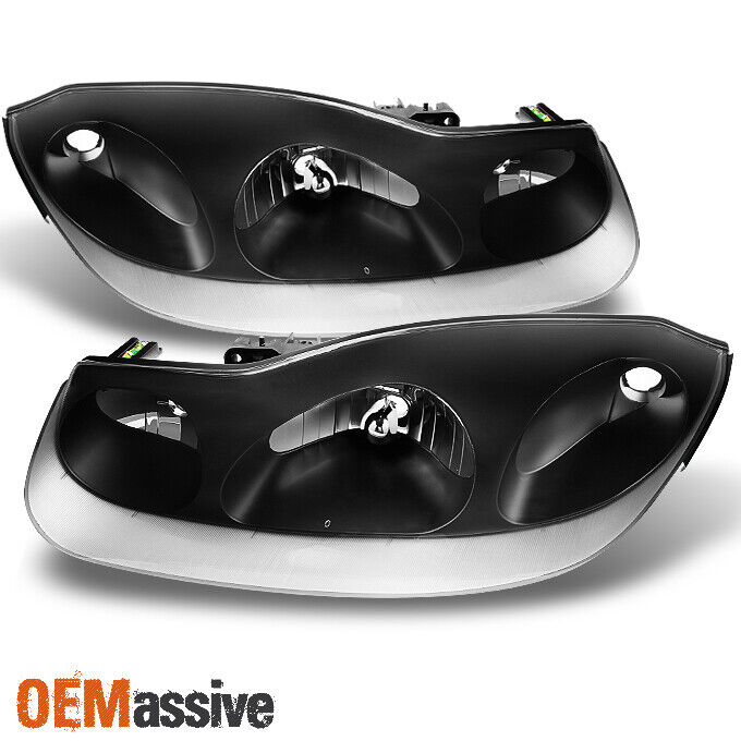 Fit 2001 2002 Saturn SC Series SC1 SC2 Black Headlights Replacement  Coupe Model