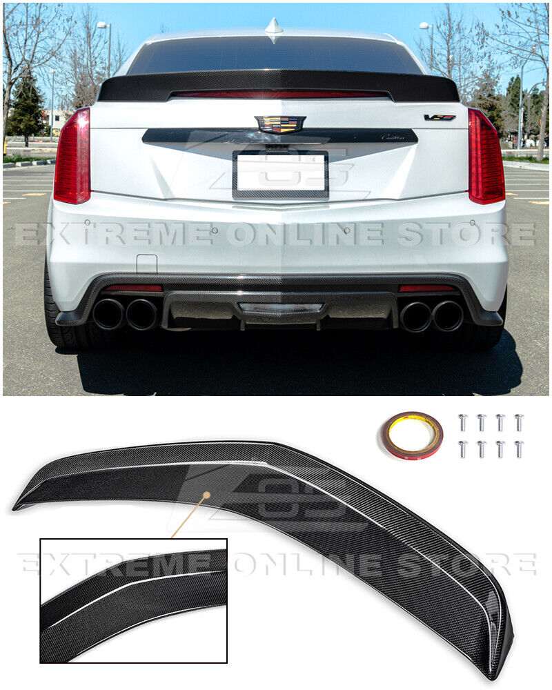 For 16-19 Cadillac CTS-V | CARBON FIBER Package Rear Trunk Lid Wing Spoiler
