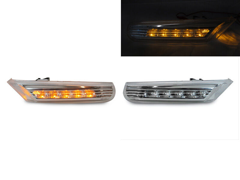 Clear Amber LED Bumper Side Marker Light For 97-04 986 Boxster 996 911 Carrera