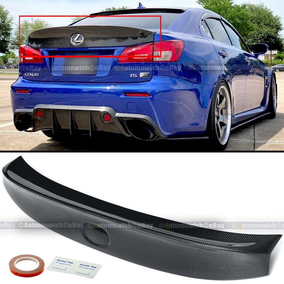 For 06-12 IS250 IS350 ISF WD W Style Carbon Fiber Rear Trunk Wing Spoiler Add On