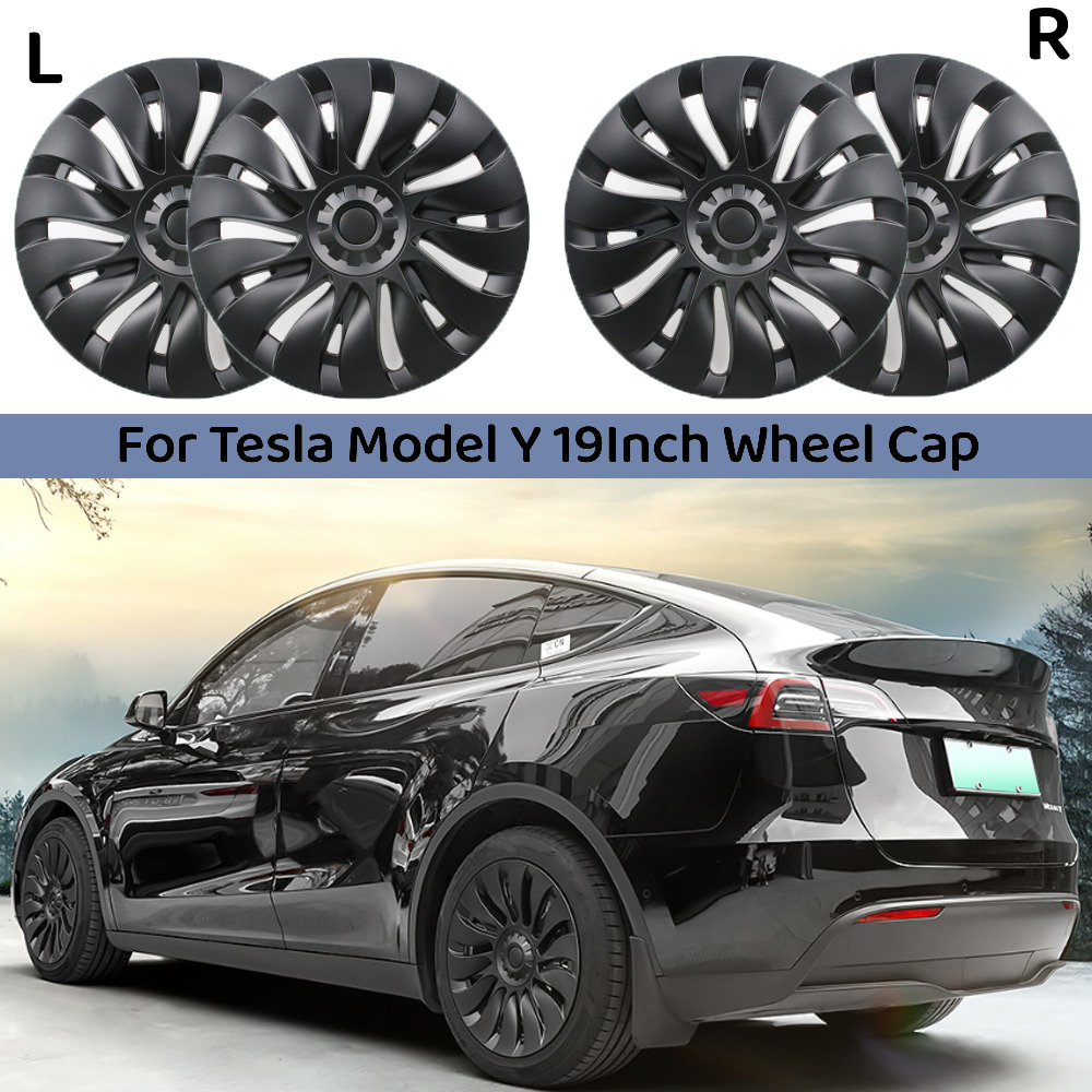 4PCS 19inch Hubcaps for Tesla Model Y 2020-2023 Storm Wheel Rim Protector Cover