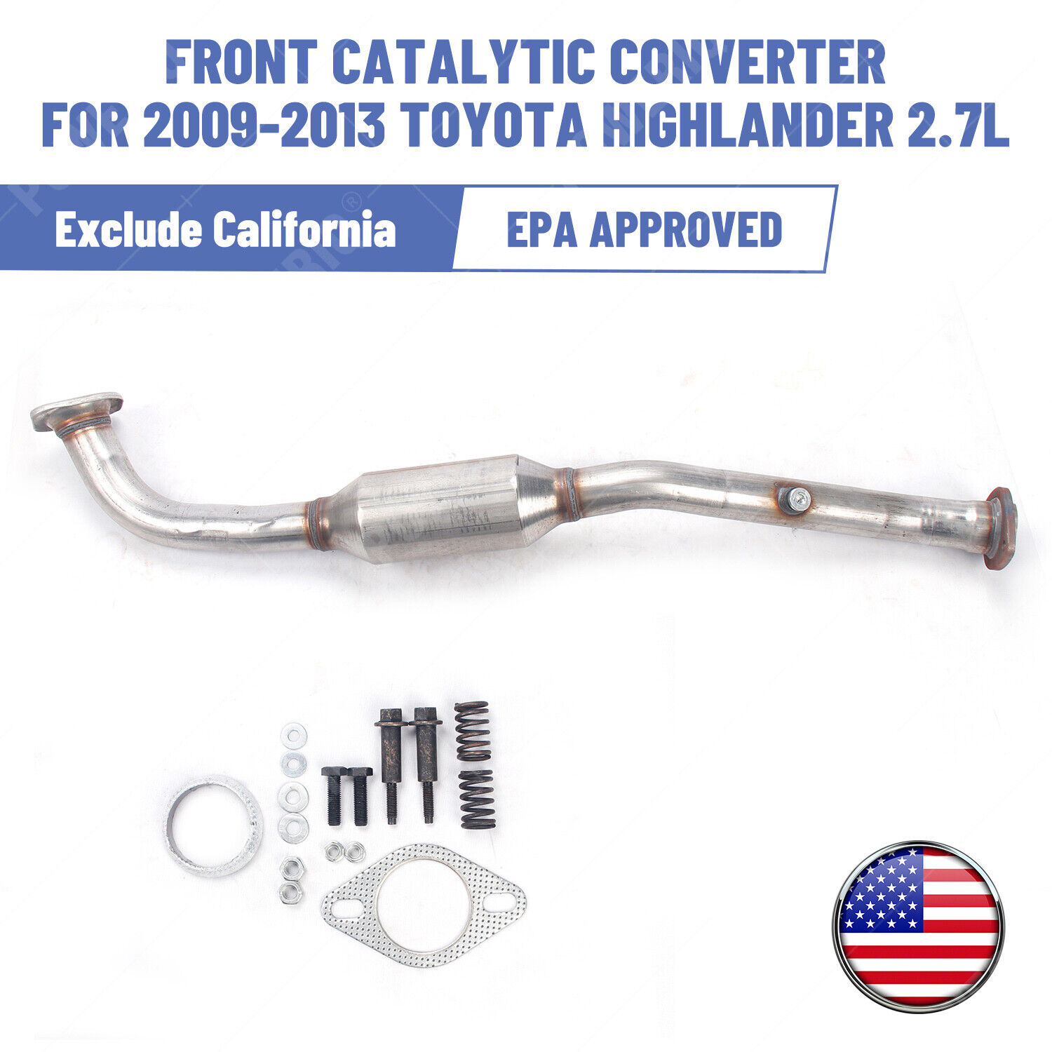 Front Exhaust Catalytic Converter for Toyota Highlander 2.7L 2009-2013 US