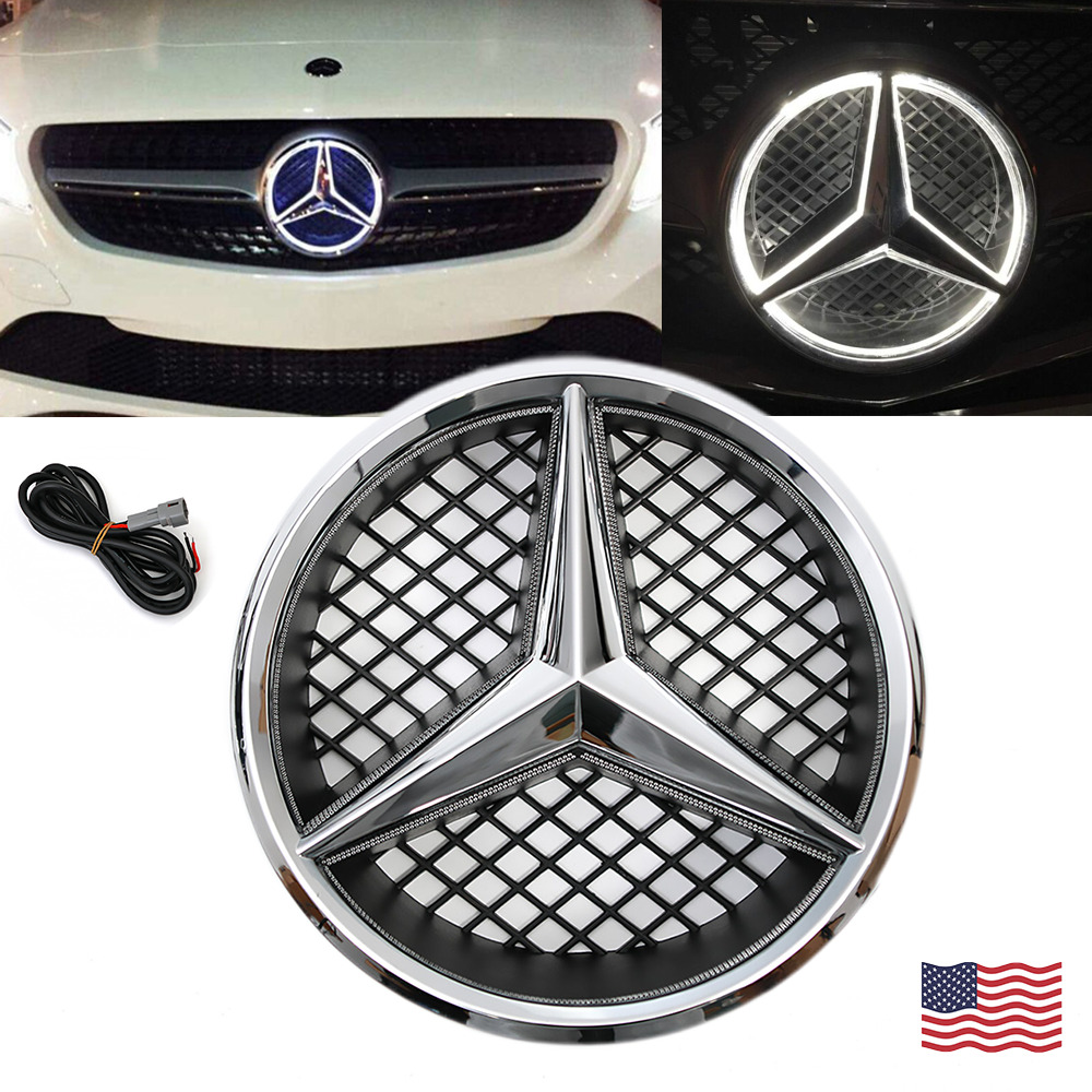 Front LED Star Light Emblem Badge Fit For Mercedes-Benz 2008-13 W204 C300 GLK350