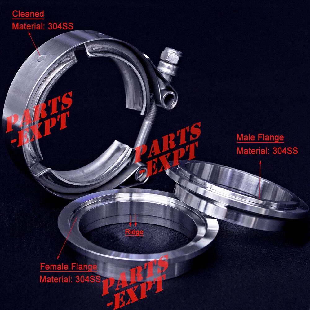 2inch V-band clamp & 2” Stainless Male/Female Flange Kit turbo exhaust downpipe