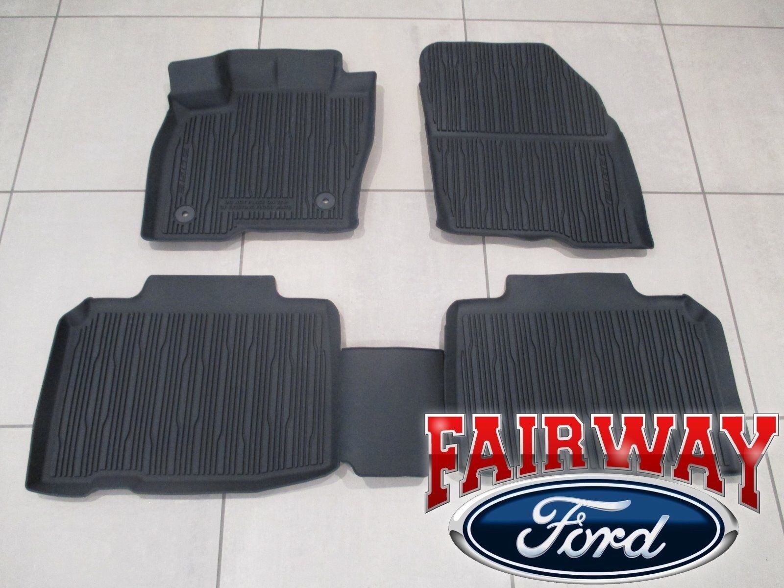 16 thru 24 Edge OEM Genuine Ford Tray Style Molded Black Floor Mat Set 4-pc NEW